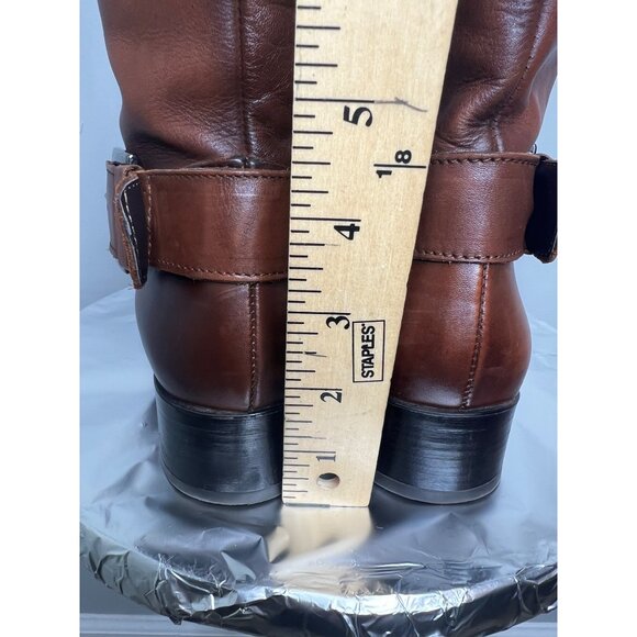 Aldo Brown Leather Knee-Length Riding Boots With Side Zipper Size 6 - Picture 12 of 16